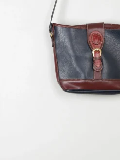 Navy & Tan Vintage Crossbody Bag