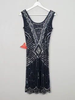 Navy Flapper 1920s Style Beaded Dress New 8