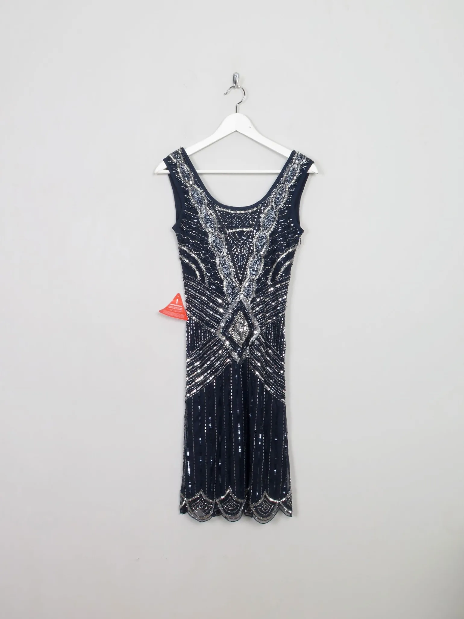 Navy Flapper 1920s Style Beaded Dress New 8