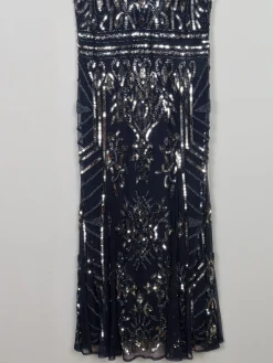 New Navy & Silver Vintage Style Evening Dress 14