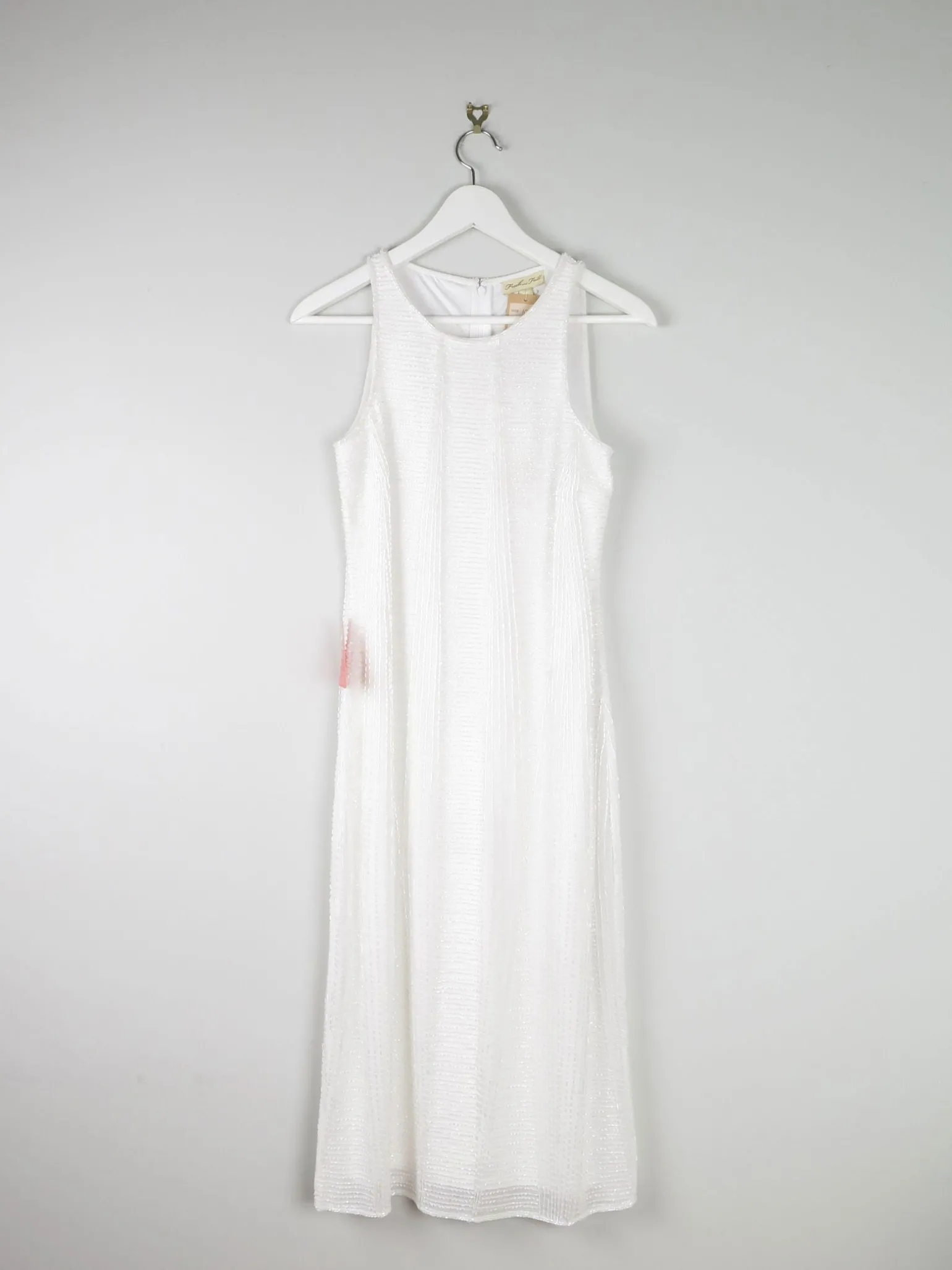 New Vintage Style Beaded Bridal White Dress New 10