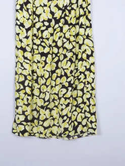 & Other Stories Yellow & Black Printed Midi Skirt M