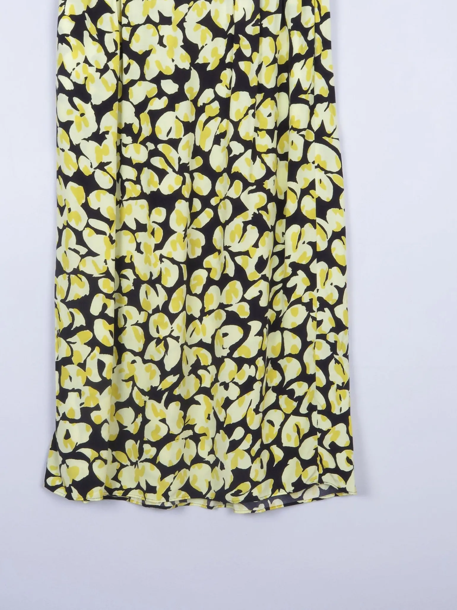 & Other Stories Yellow & Black Printed Midi Skirt M