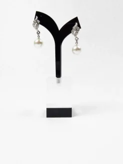 Pearl & Diamante Drop Earrings