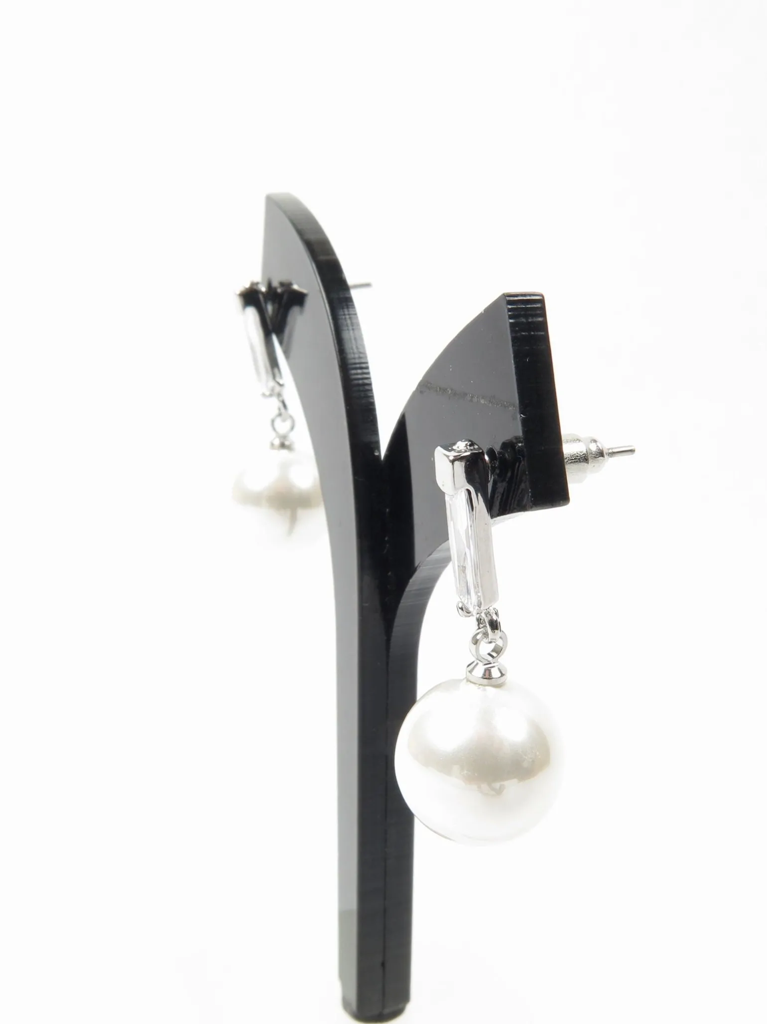 Pearl & Diamante Drop Earrings