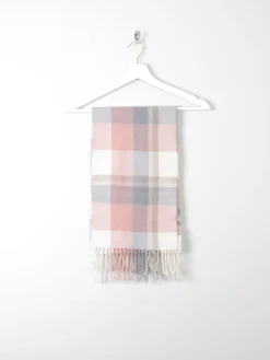 Pink & Green Check Wool Scarf