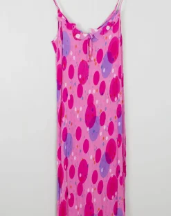 Pink Printed Vintage Slip Dress S/M
