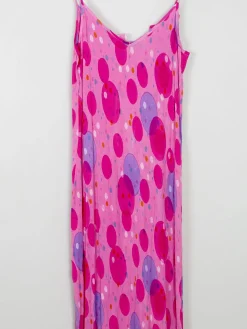 Pink Printed Vintage Slip Dress S/M