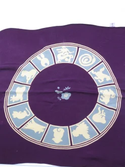 Plum Silk Crepe Chinese New Year Scarf