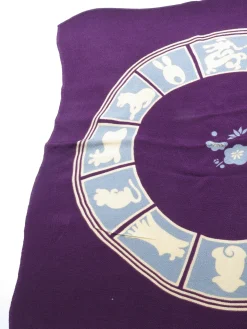 Plum Silk Crepe Chinese New Year Scarf