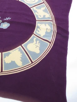 Plum Silk Crepe Chinese New Year Scarf