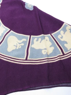 Plum Silk Crepe Chinese New Year Scarf
