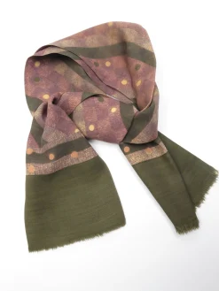 Polka Dot Green & Pink Printed Cravat Style Mens Vintage Scarf