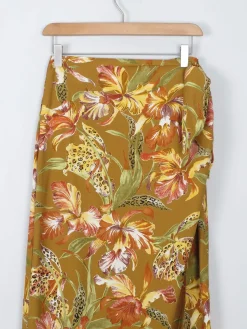Printed Vintage Wrap Over Style Skirt 26" XS