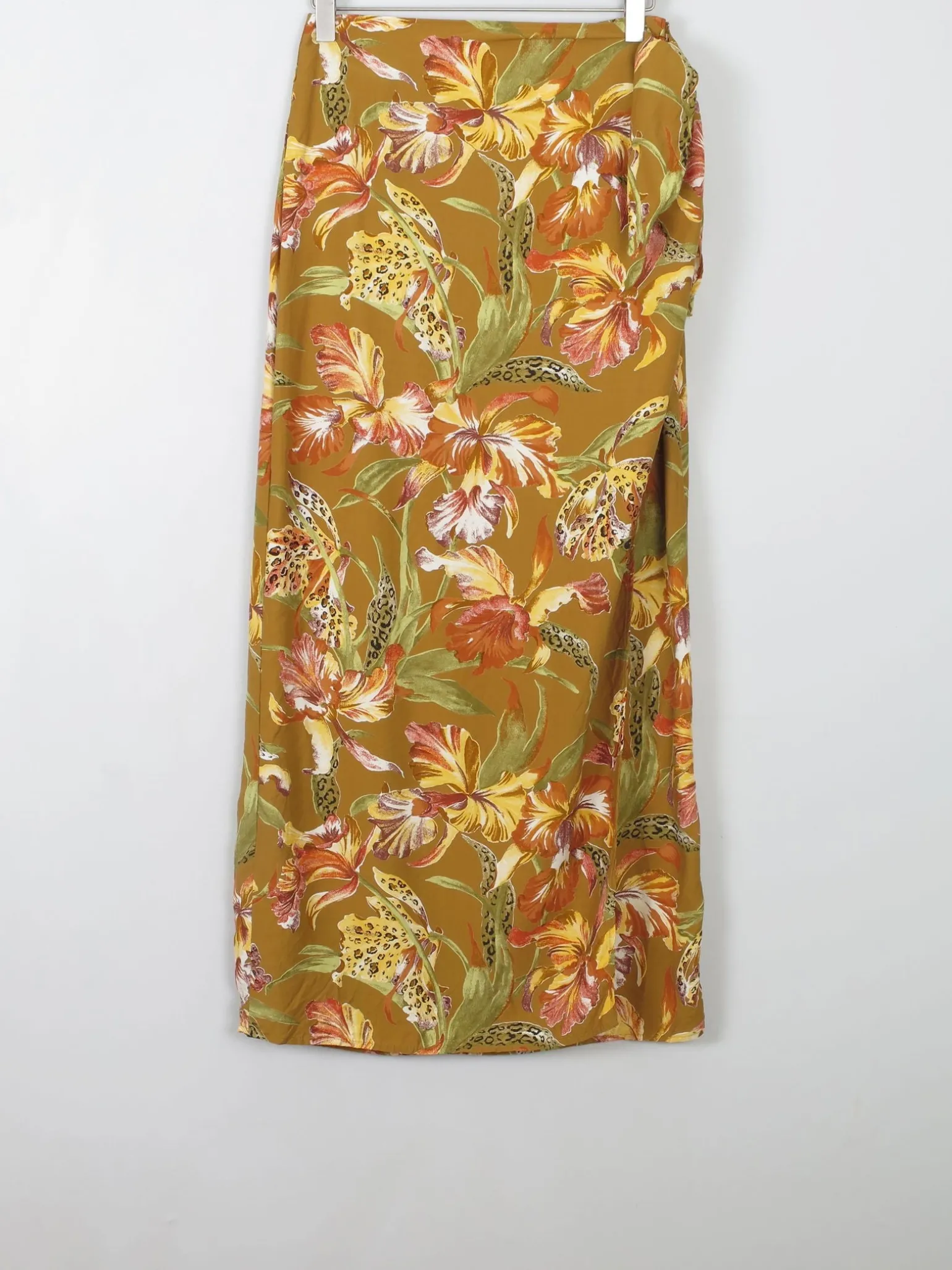 Printed Vintage Wrap Over Style Skirt 26" XS