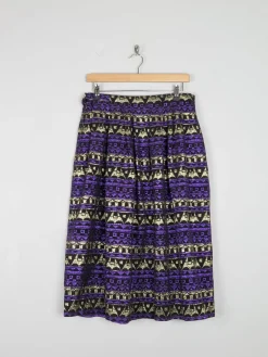 Purple & Gold Metalic Lurex Full Skirt 31" W