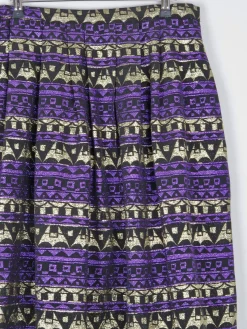 Purple & Gold Metalic Lurex Full Skirt 31