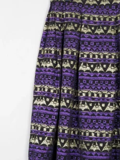 Purple & Gold Metalic Lurex Full Skirt 31