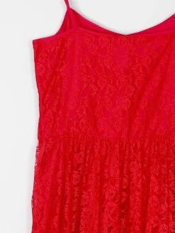 Red Lace & Sequin Vintage 1950s Style Dress 6/8