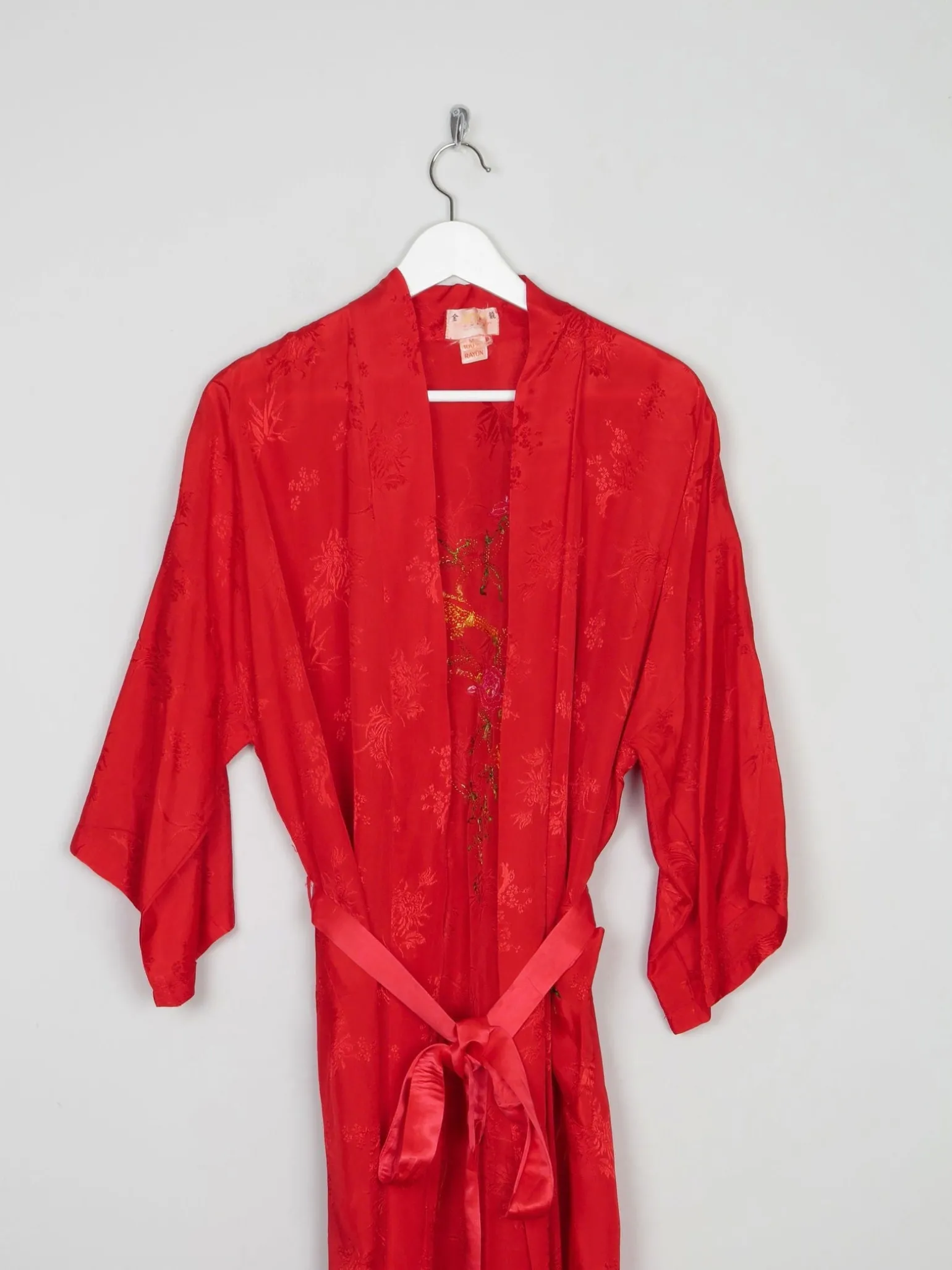 Red Vintage Long Kimono S/M