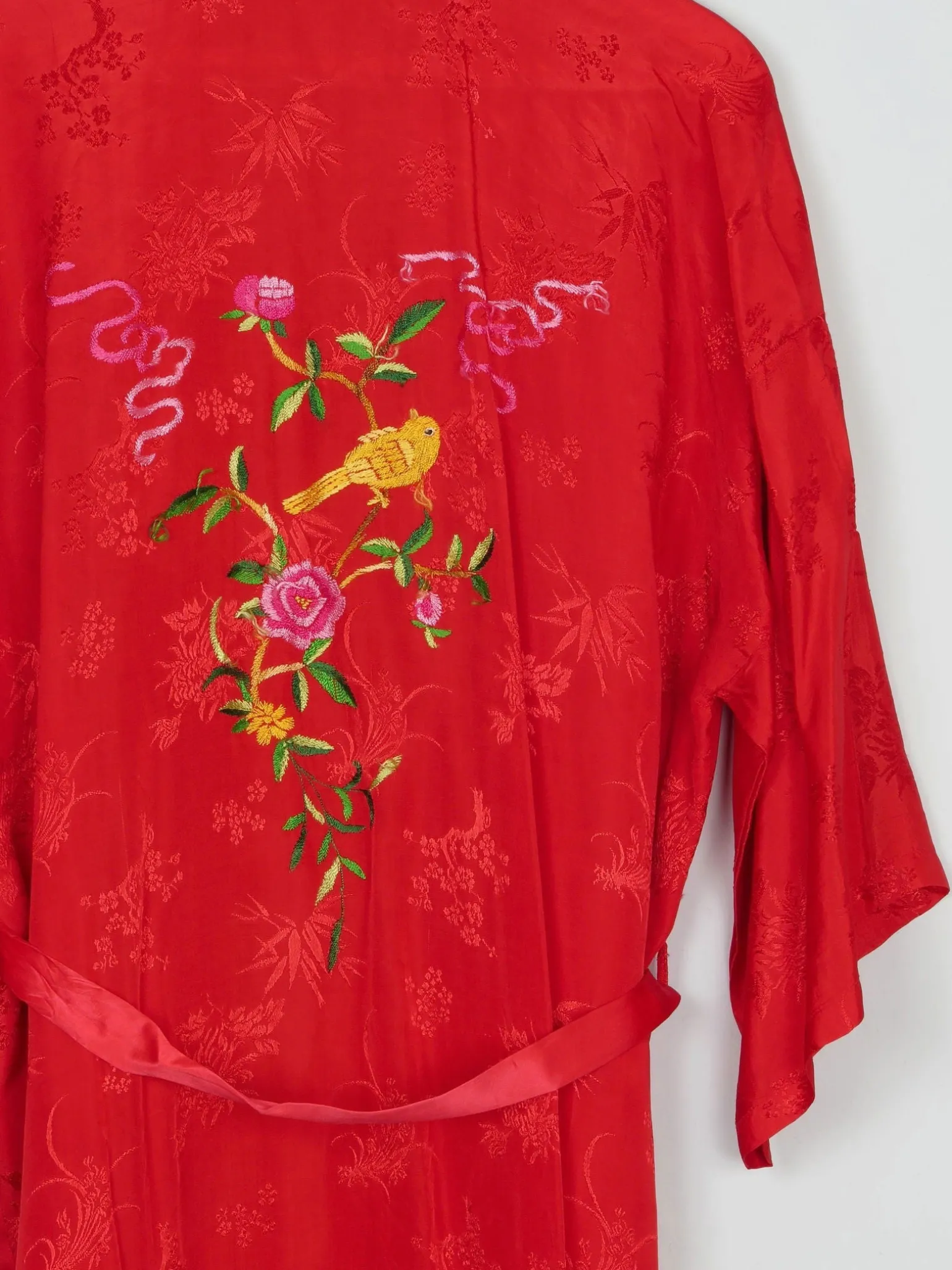 Red Vintage Long Kimono S/M