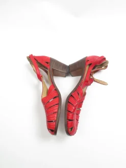 Red Vintage Sandals With Small Heels 39/6 UK