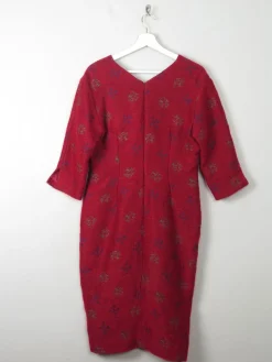 Red Wool Vintage Style Wiggle Dress