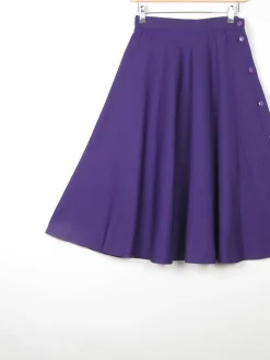 Rich Plum/Purple Full High Waisted Knee Length Skirt 26