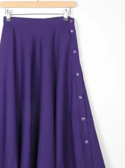 Rich Plum/Purple Full High Waisted Knee Length Skirt 26