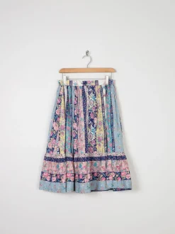 1970s Dorene Irish Vintage Prairie Style Skirt 28" 8