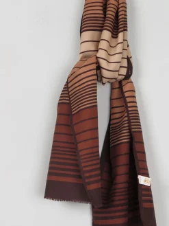 1970s Striped Long Rectangular Neck Scarf