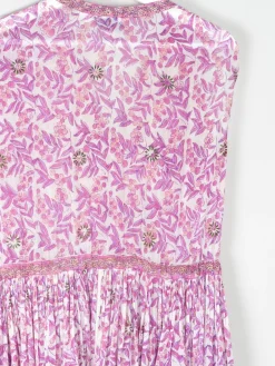 1970s Vintage Indian Adini Pink Dress S