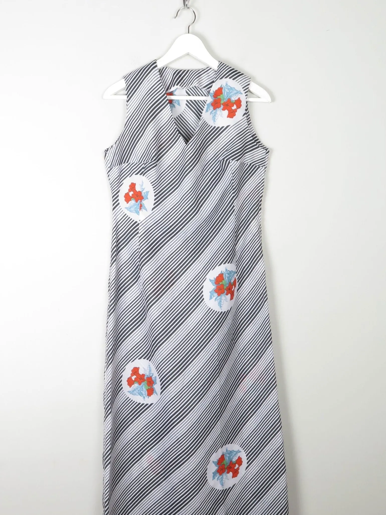 1970s Vintage Printed Maxi Dress S 8/10