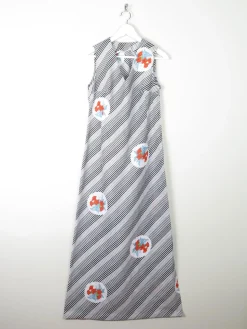 1970s Vintage Printed Maxi Dress S 8/10