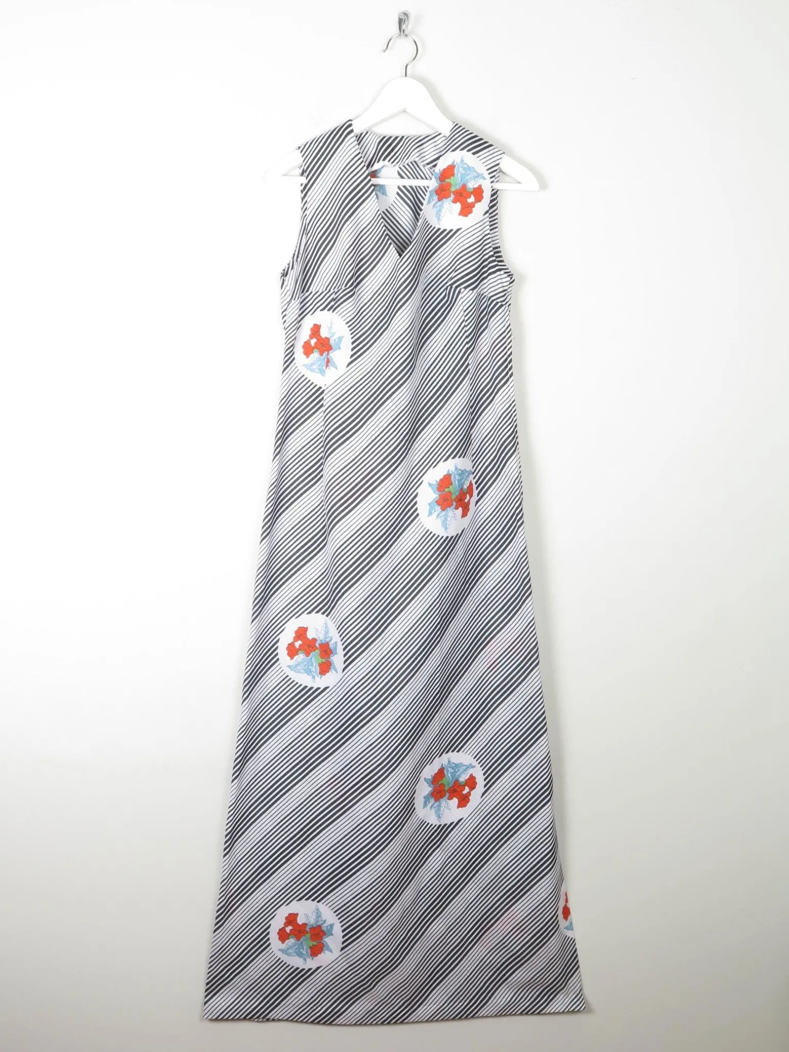 1970s Vintage Printed Maxi Dress S 8/10