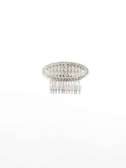 Silver Diamanté Art Deco Style Hair Comb