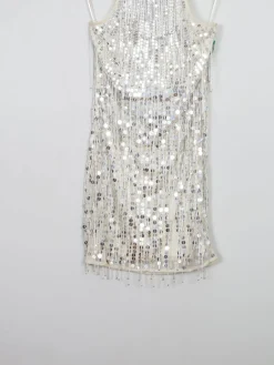 Silver Short Beaded Party Dress 10