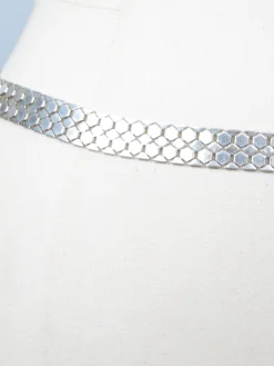 Silver Vintage Textured Belt S/M