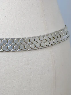 Silver Vintage Textured Belt S/M