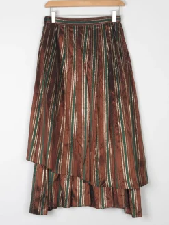 Sparkly Midi Taffeta Layered Vintage Skirt 26" XS