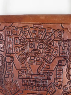 Tan Leather Vintage Peruvian Tooled Bag