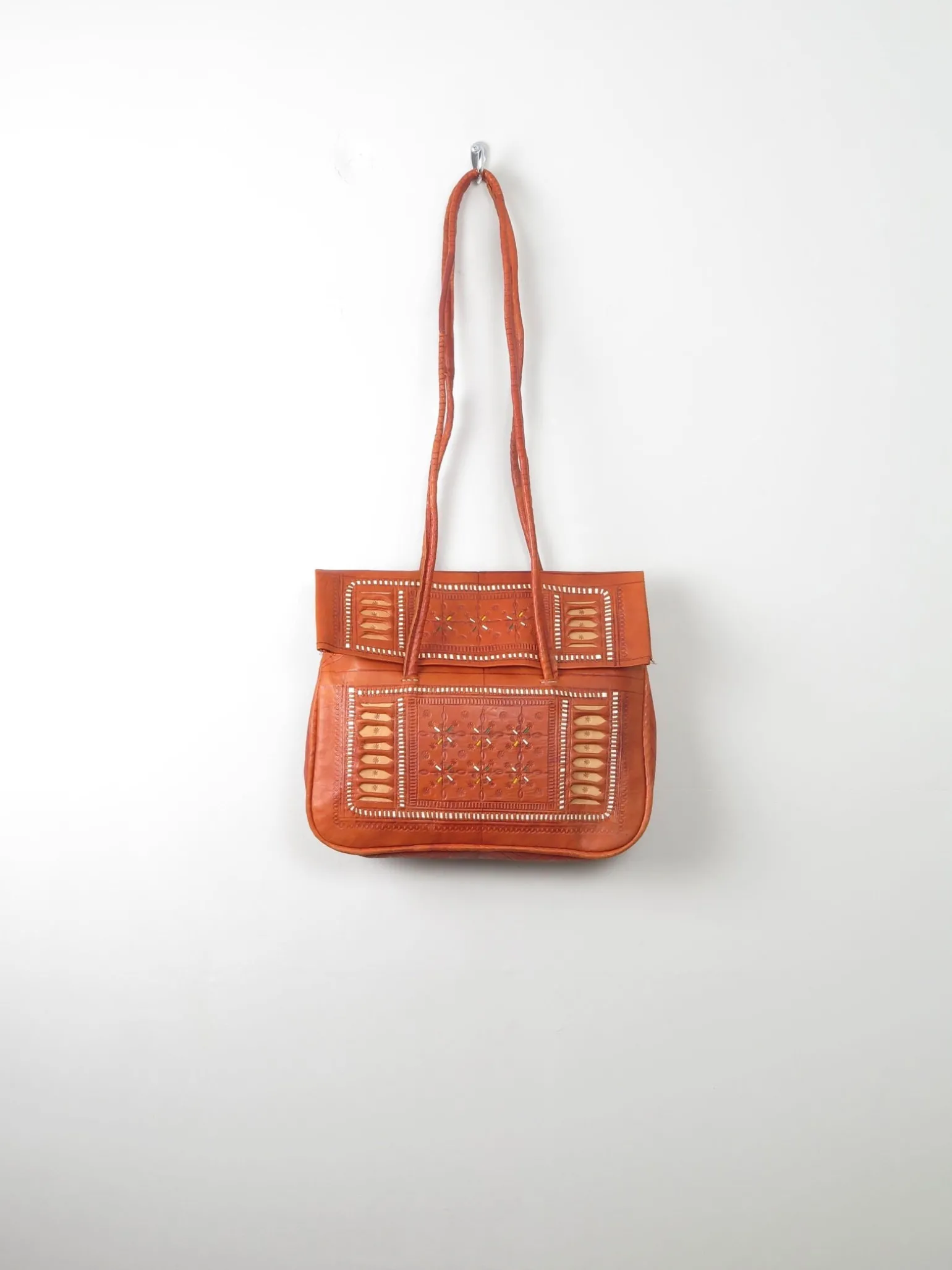 Tan Vintage Leather Ethnic Bag
