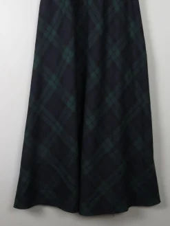 Tartan Wool Vintage Maxi Skirt S 27