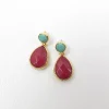 Teardrop Earrings With Gem Stones