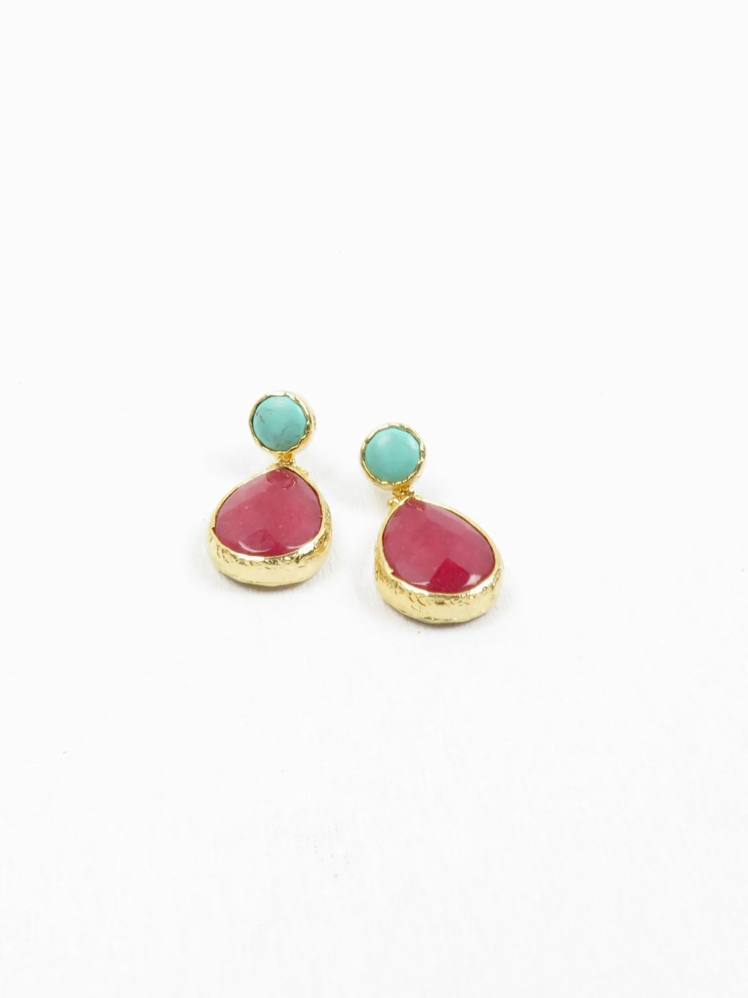 Teardrop Earrings With Gem Stones