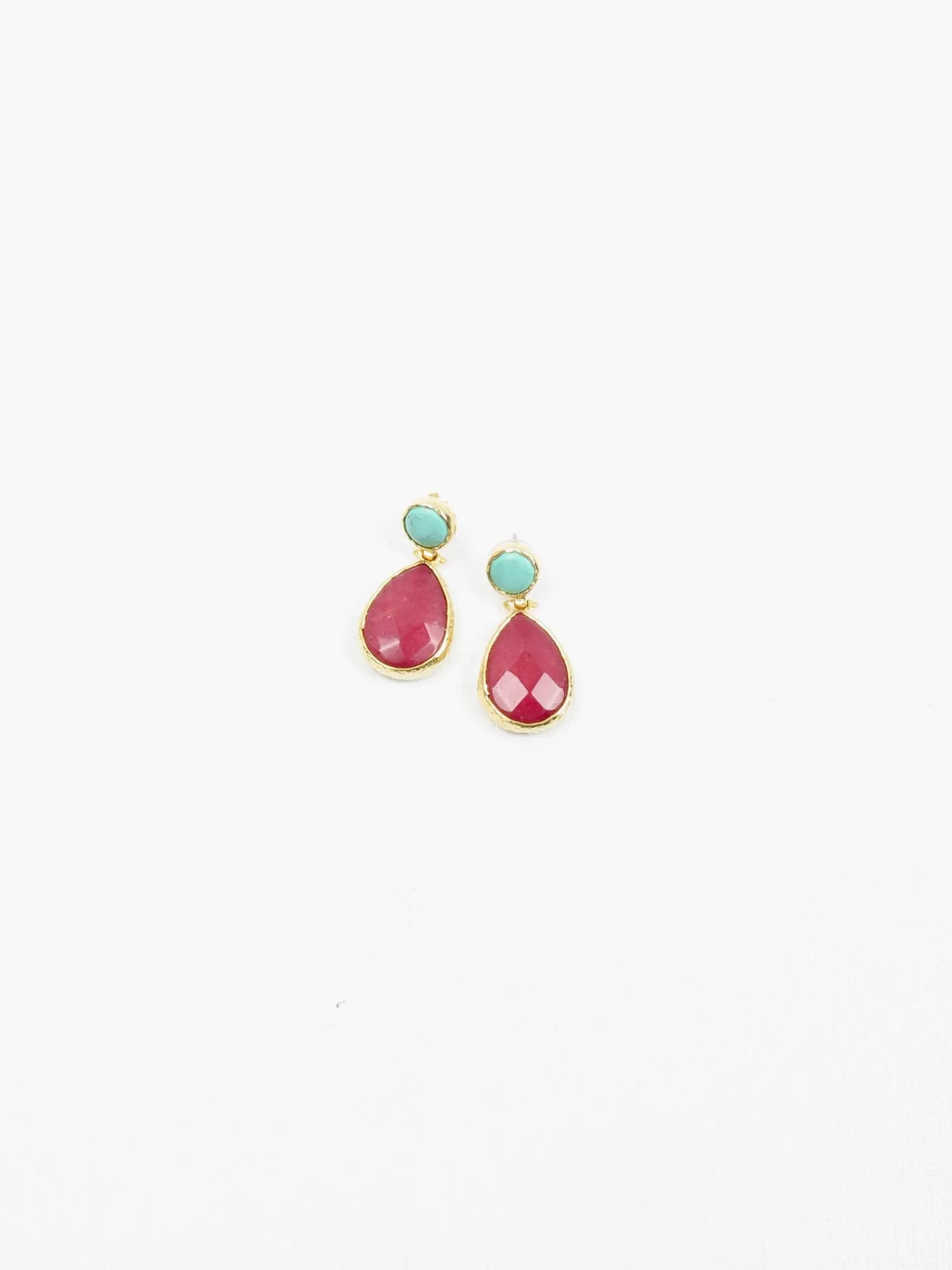 Teardrop Earrings With Gem Stones