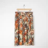 Tropical Print Knee Length Vintage Skirt L/XL