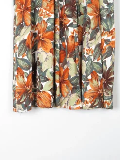 Tropical Print Knee Length Vintage Skirt L/XL