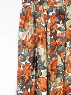Tropical Print Knee Length Vintage Skirt L/XL