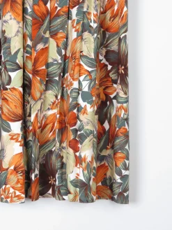 Tropical Print Knee Length Vintage Skirt L/XL